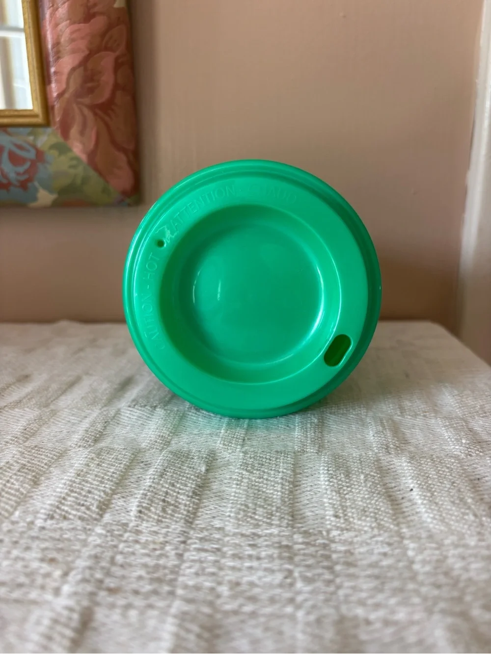 Starbucks Green Floral Plastic Hot to Go Travel Cup with Lid